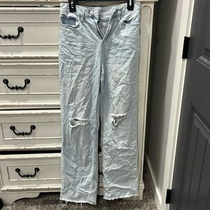 Hight waist long light wash jeans